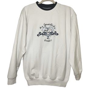 My Grandkids are tied to my heart White Crewneck Sweatshirt